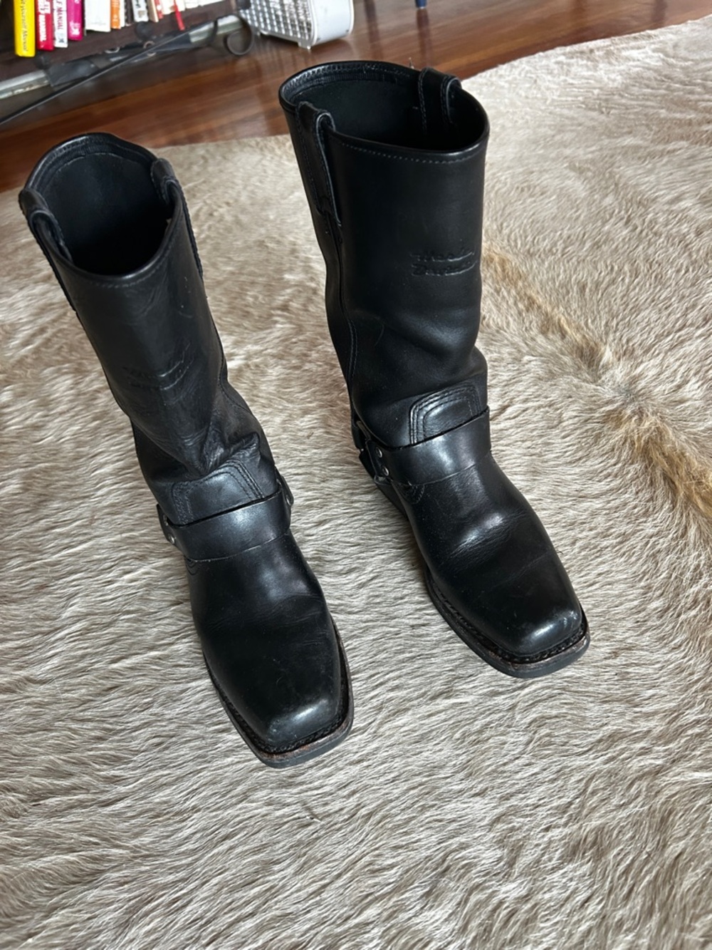 Harley-Davidson Black Leather Harness Moto Boots - Picture 3 of 6
